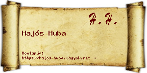 Hajós Huba névjegykártya